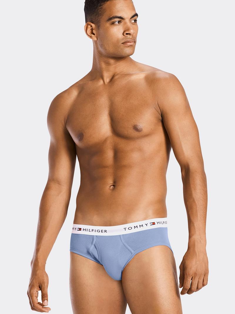 Férfi Tommy Hilfiger Pamut classics brief 4pk Briefs Sötétkék | HU 1323VRW